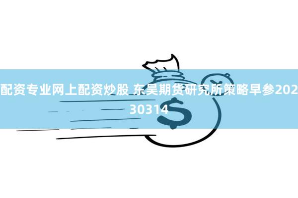 配资专业网上配资炒股 东吴期货研究所策略早参20230314