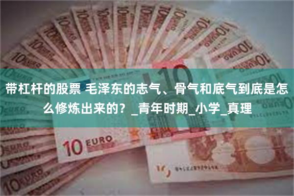 带杠杆的股票 毛泽东的志气、骨气和底气到底是怎么修炼出来的？_青年时期_小学_真理