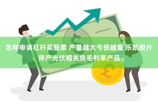 怎样申请杠杆买股票 产量越大亏损越重 乐凯胶片停产光伏相关负毛利率产品