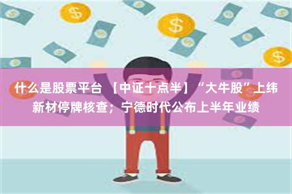 什么是股票平台 【中证十点半】“大牛股”上纬新材停牌核查；宁德时代公布上半年业绩