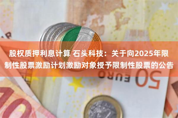 股权质押利息计算 石头科技：关于向2025年限制性股票激励计划激励对象授予限制性股票的公告