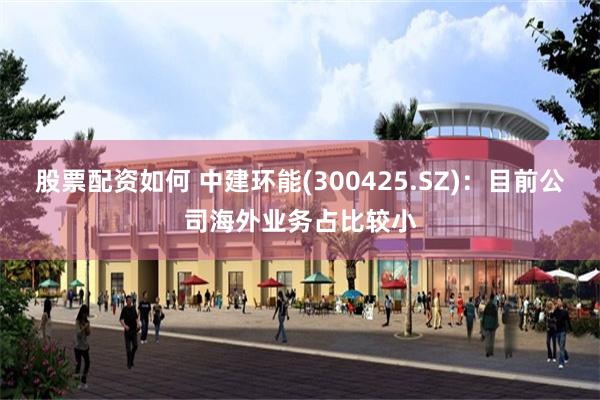 股票配资如何 中建环能(300425.SZ)：目前公司海外业务占比较小