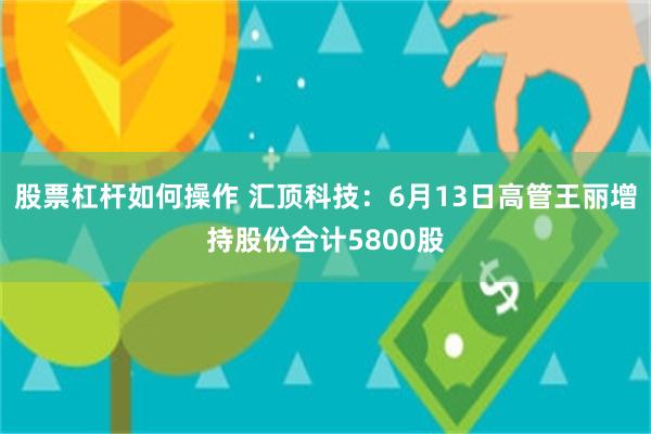股票杠杆如何操作 汇顶科技：6月13日高管王丽增持股份合计5800股