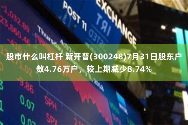股市什么叫杠杆 新开普(300248)7月31日股东户数4.76万户,较上期减少8.74%