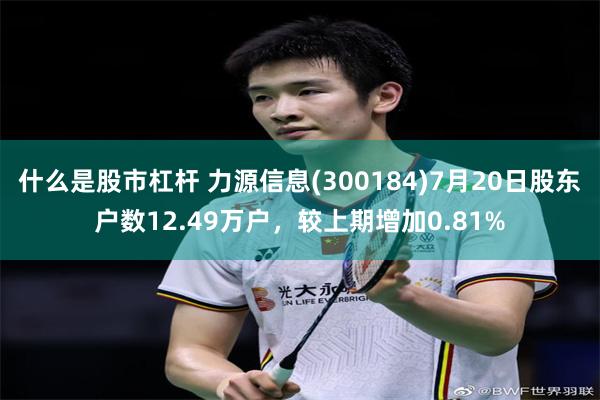 什么是股市杠杆 力源信息(300184)7月20日股东户数12.49万户，较上期增加0.81%