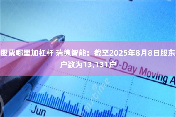 股票哪里加杠杆 瑞德智能：截至2025年8月8日股东户数为13,131户