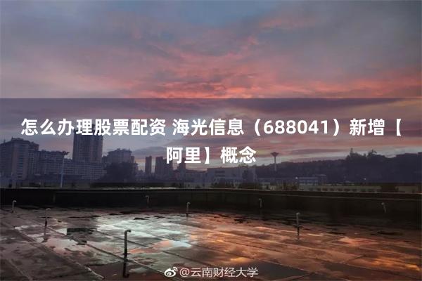 怎么办理股票配资 海光信息（688041）新增【阿里】概念